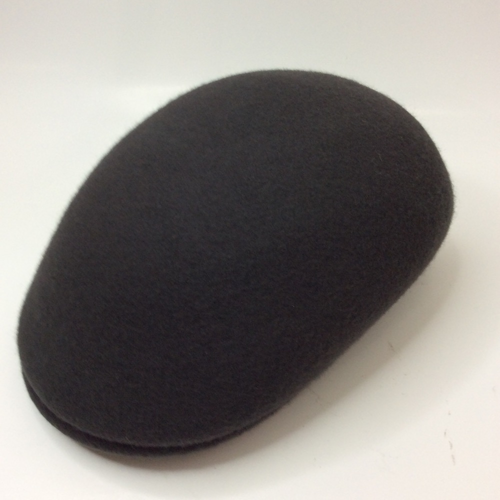 Dark Grey Wool Felt Domed Peaky Hat L